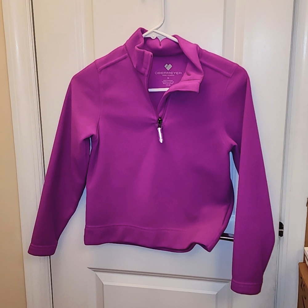 Girls XL Obermeyer Fleece Ski Pullover Purple Quarter Zip